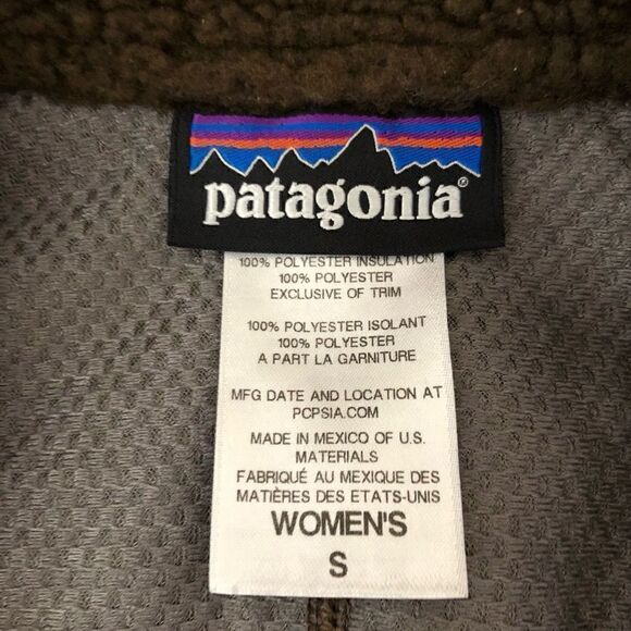 Patagonia Women’s Deep Pile Retro X Sherpa Fleece Vest Brown Gray Size SMALL - Picture 9 of 9